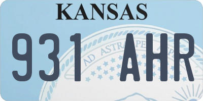 KS license plate 931AHR