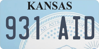 KS license plate 931AID