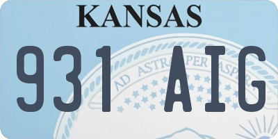 KS license plate 931AIG