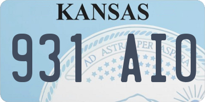 KS license plate 931AIO