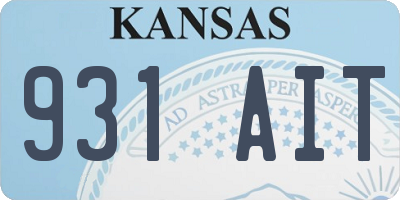 KS license plate 931AIT