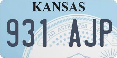 KS license plate 931AJP