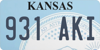 KS license plate 931AKI