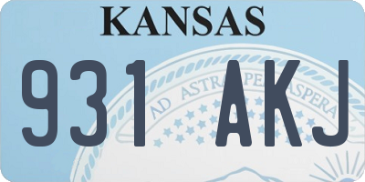 KS license plate 931AKJ