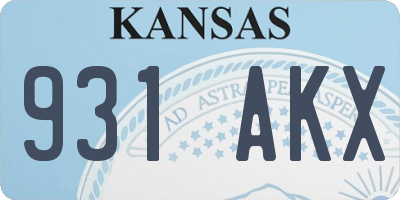 KS license plate 931AKX