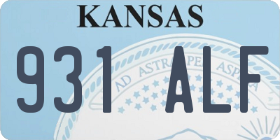 KS license plate 931ALF