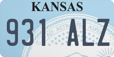 KS license plate 931ALZ