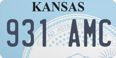 KS license plate 931AMC