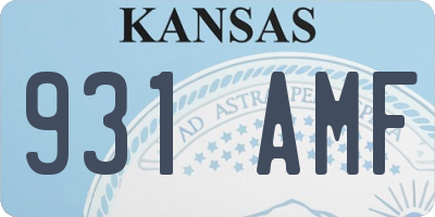KS license plate 931AMF