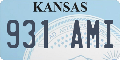 KS license plate 931AMI