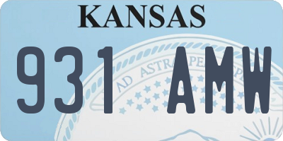KS license plate 931AMW