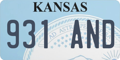 KS license plate 931AND