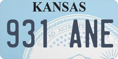KS license plate 931ANE