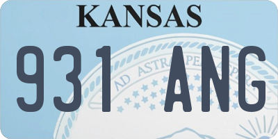KS license plate 931ANG
