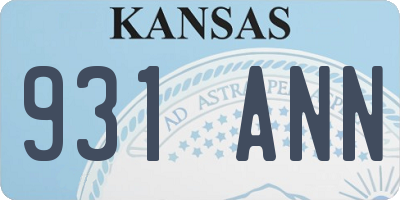 KS license plate 931ANN