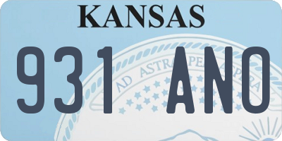 KS license plate 931ANO