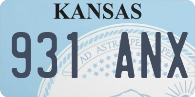 KS license plate 931ANX