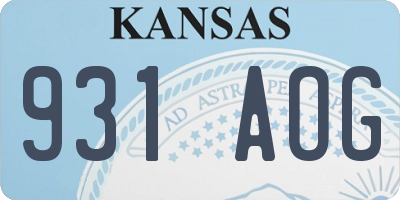 KS license plate 931AOG