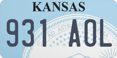 KS license plate 931AOL