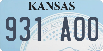 KS license plate 931AOO