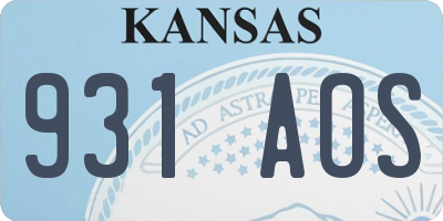 KS license plate 931AOS