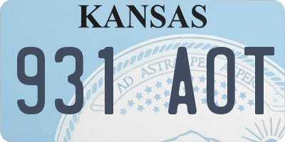 KS license plate 931AOT