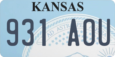 KS license plate 931AOU