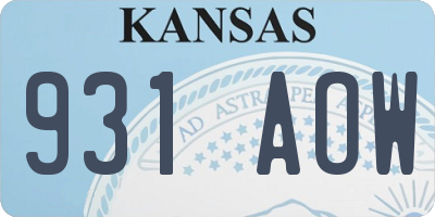 KS license plate 931AOW