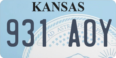 KS license plate 931AOY
