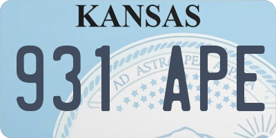 KS license plate 931APE