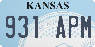 KS license plate 931APM
