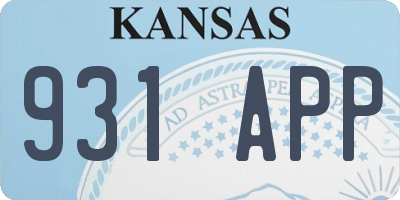 KS license plate 931APP