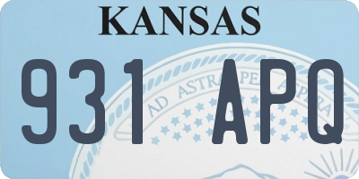 KS license plate 931APQ