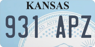 KS license plate 931APZ