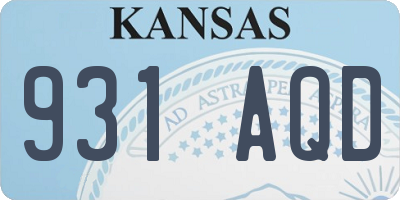 KS license plate 931AQD
