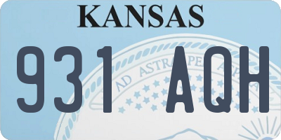 KS license plate 931AQH