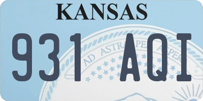 KS license plate 931AQI