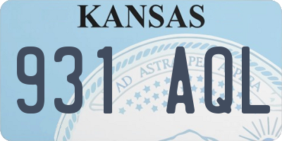 KS license plate 931AQL