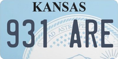 KS license plate 931ARE