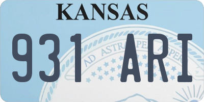 KS license plate 931ARI