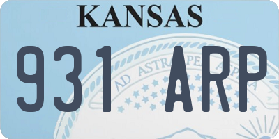 KS license plate 931ARP