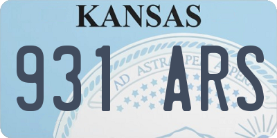 KS license plate 931ARS