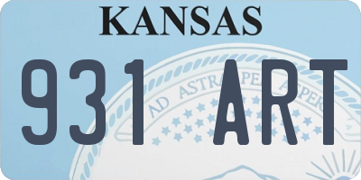 KS license plate 931ART
