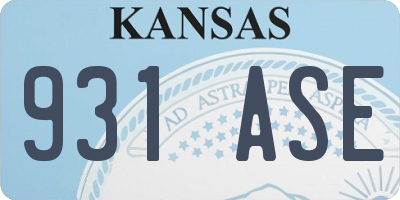 KS license plate 931ASE