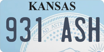 KS license plate 931ASH