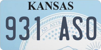 KS license plate 931ASO
