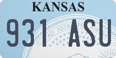KS license plate 931ASU