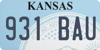 KS license plate 931BAU