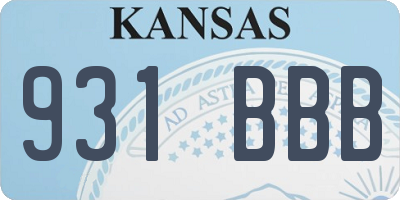 KS license plate 931BBB