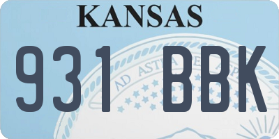 KS license plate 931BBK